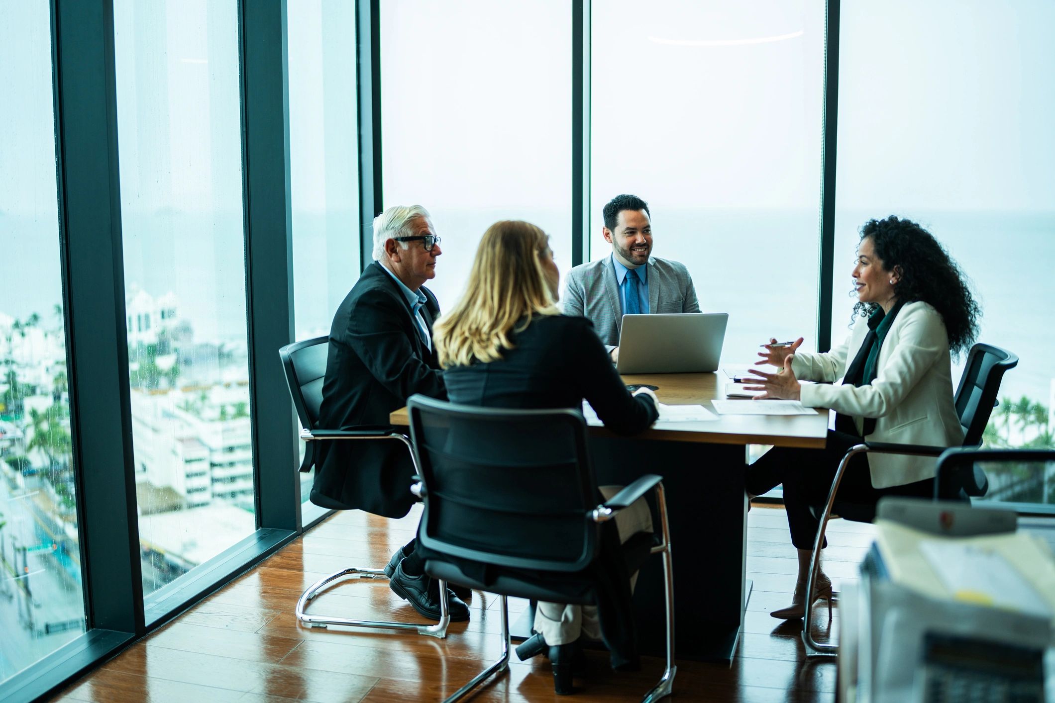 Professionals meeting in a law office