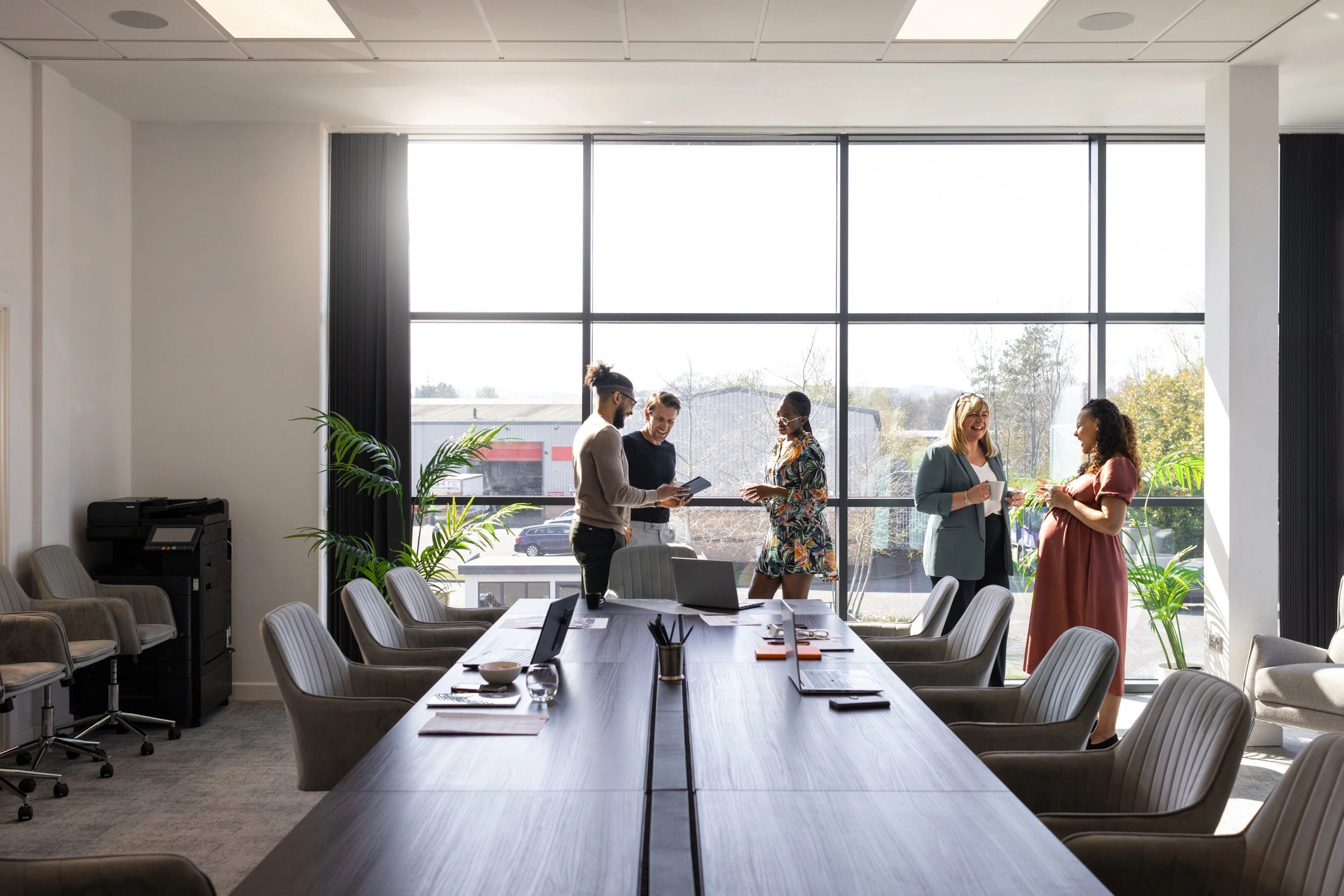 Professional colleagues discussing matters in an office